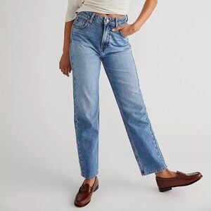 Free People Blue Straight Leg Jeans